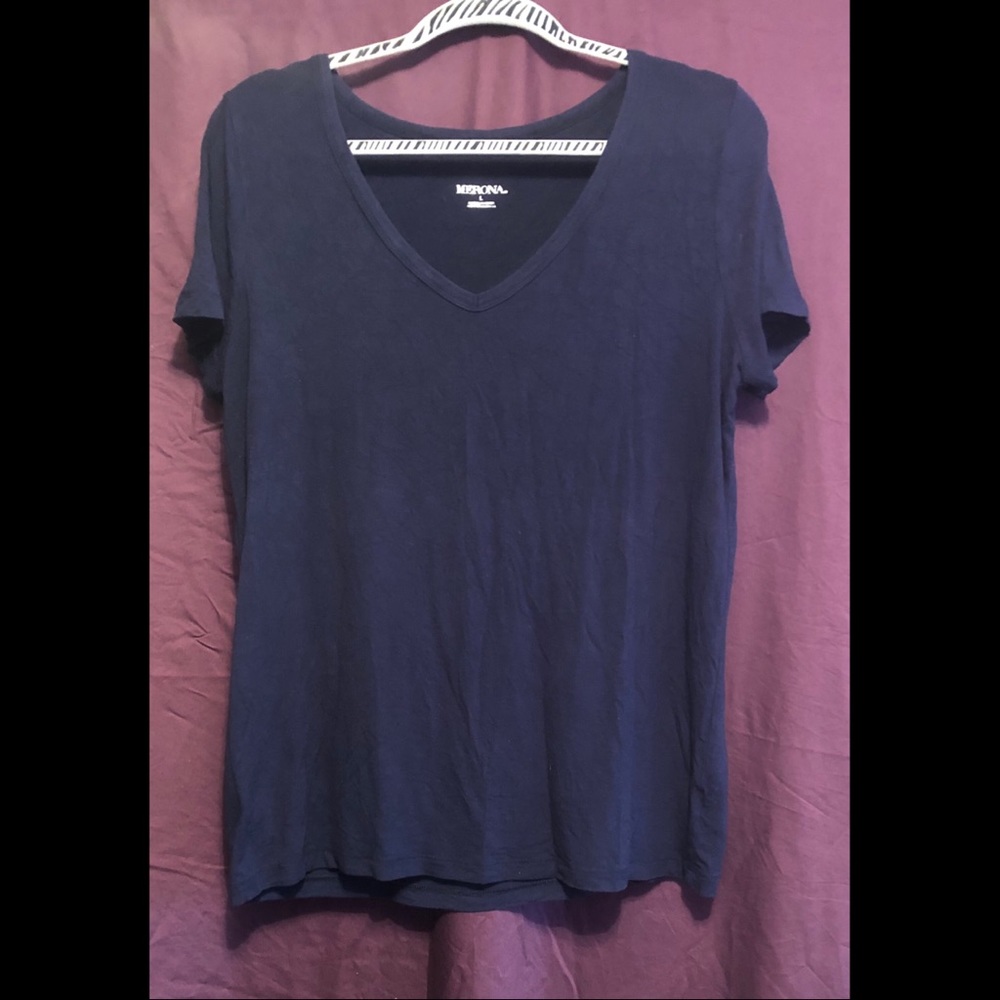 Plain Navy Tee, L